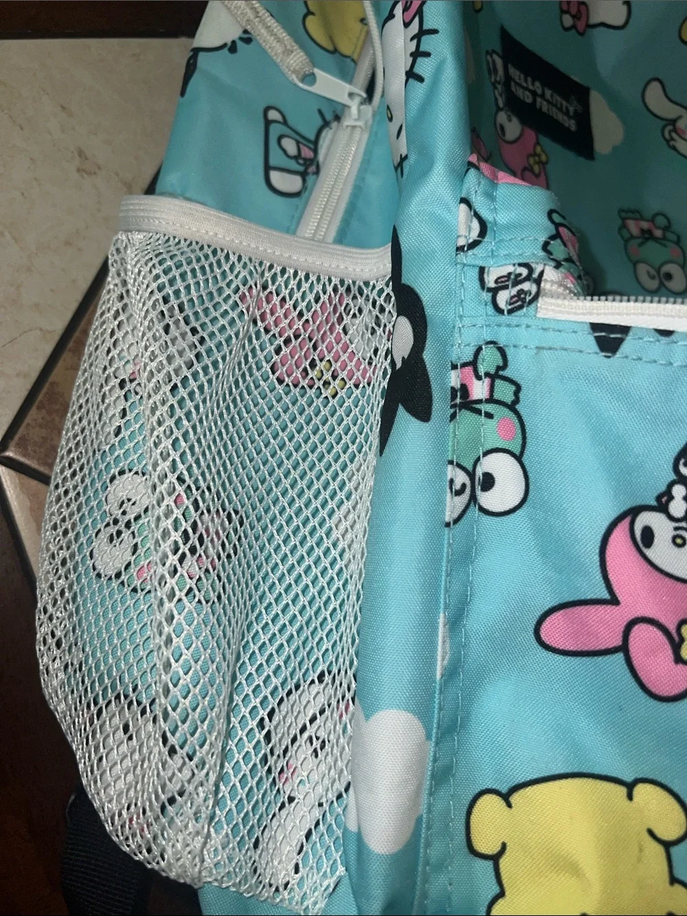 Hello Kitty Light Blue Kids Backpack with Multicolor Characters